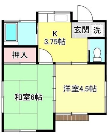 下里1丁目平屋の物件間取画像